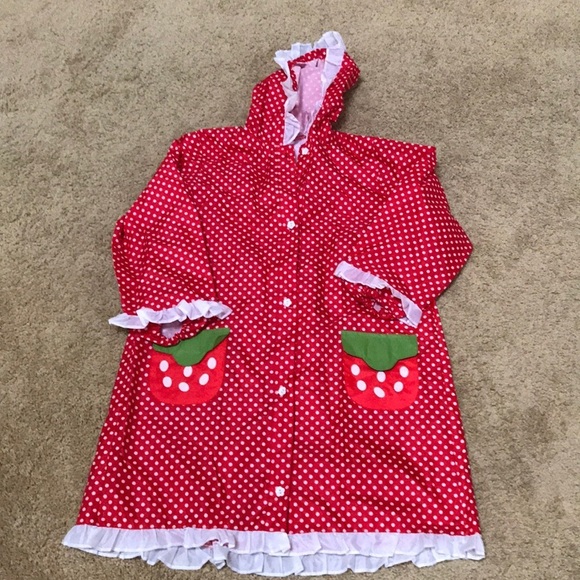 Basic Icon Girls size 9 red polka dot rain jacket